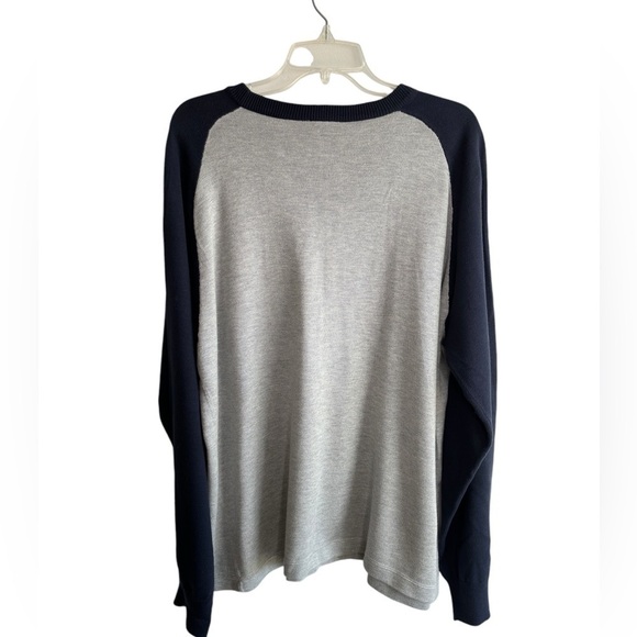 RALPH LAUREN POLO JEANS Sweater Pullover Ringer Shirt Logo Mens Large Gray Navy - Picture 5 of 11